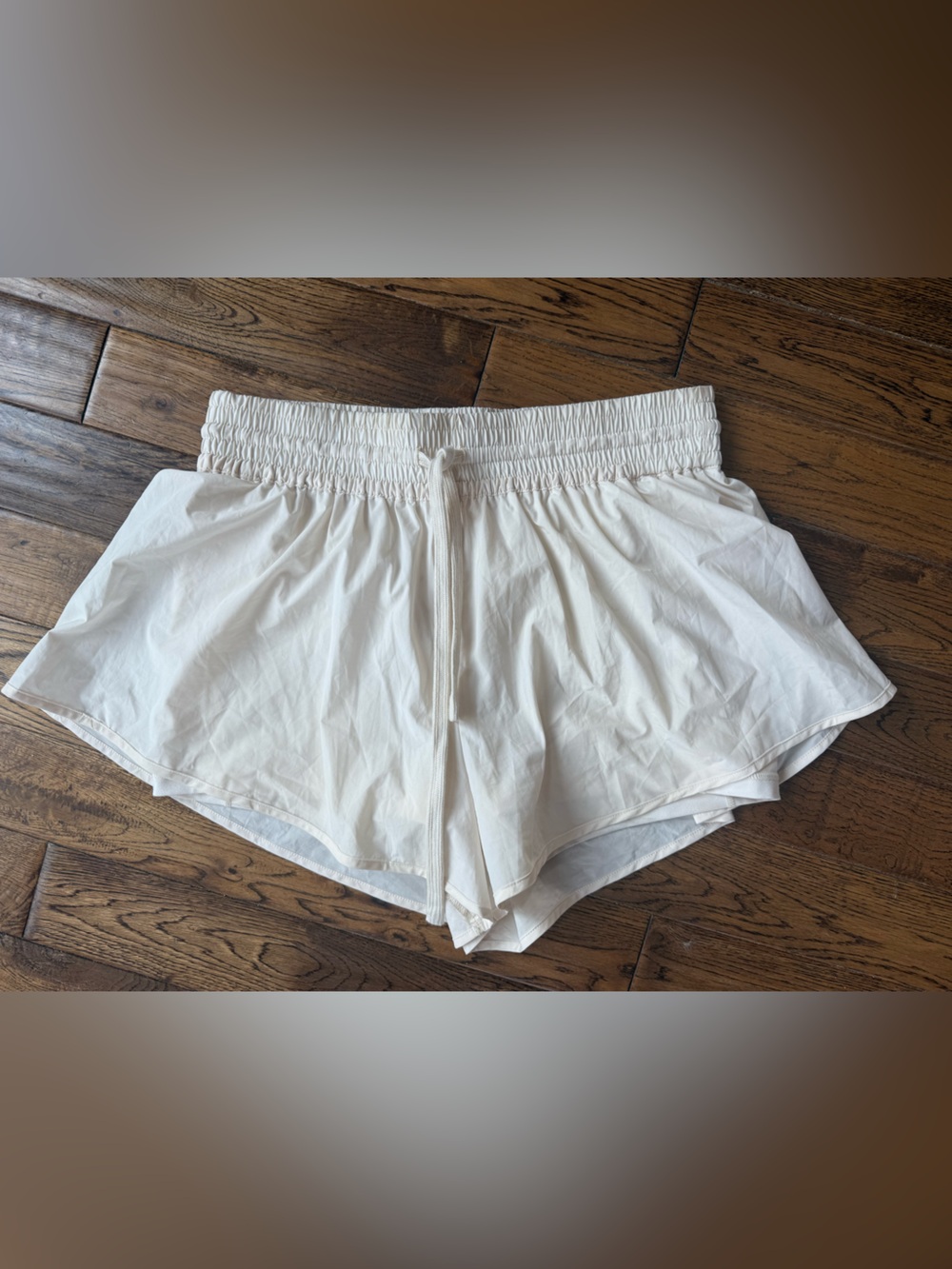 Free People FP Movement Ivory Smocked Shorts Size L